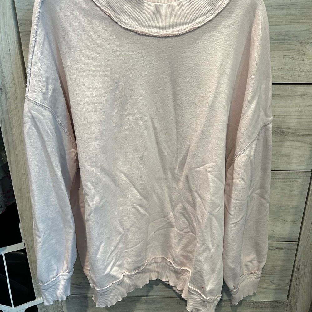We The Free Pale Pink Relaxed Pullover Sweatshirt